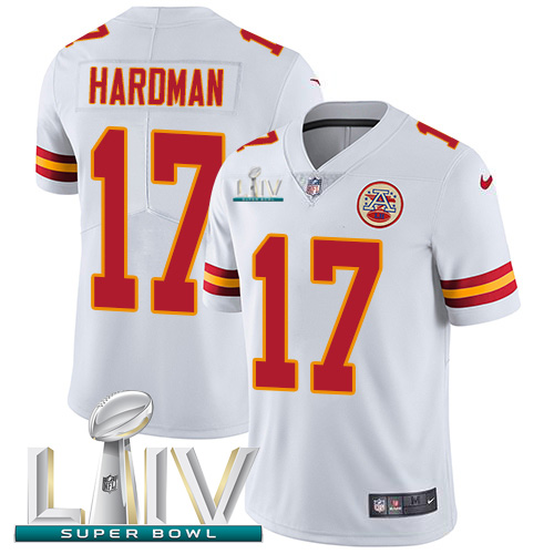 Kansas City Chiefs Nike #17 Mecole Hardman White Super Bowl LIV 2020 Youth Stitched NFL Vapor Untouchable Limited Jersey
